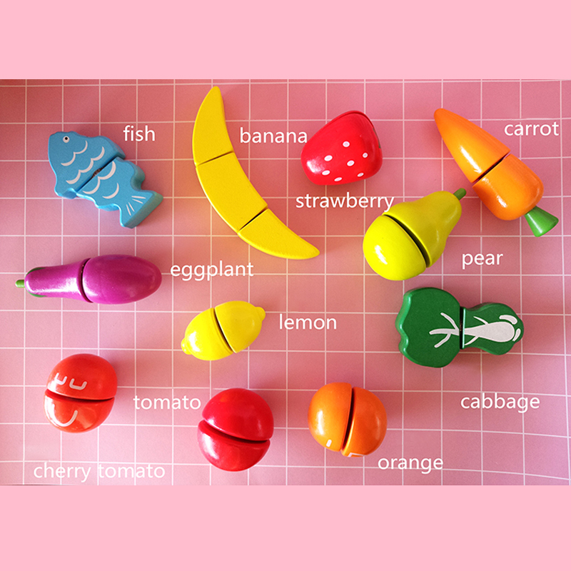 MamaKiddo切割儿童水果和蔬菜玩具有趣的学习烹饪游戏切割模拟厨房游戏集早期学习发展教育意向游戏儿童玩具-6196