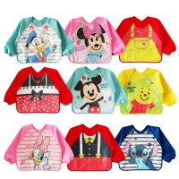 Disney Cartoon Baby Accessories Bibs Waterproof Colorful Infant Bib Full Long Sleeve Gown Children Apron Coverall Aprons