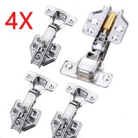 Myhomera 4Pcs Cabinet Hinge Hydraulic Cupboard Door Hinges Copper Core Damper Buffer Soft Closer Full/Half/Embed Rolled Steel