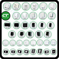 CT ELECTRIC เต้ารับปลั๊กไฟ กราวด์คู่ กราวด์เดี่ยว เต้ารับทีวี LAN USB โทรศัพท์ สวิตช์ทางเดียว สองทางเปิด-ปิดไฟ ฝาหน้ากา บล็อกลอย แบรนด์ CT "keybaht"