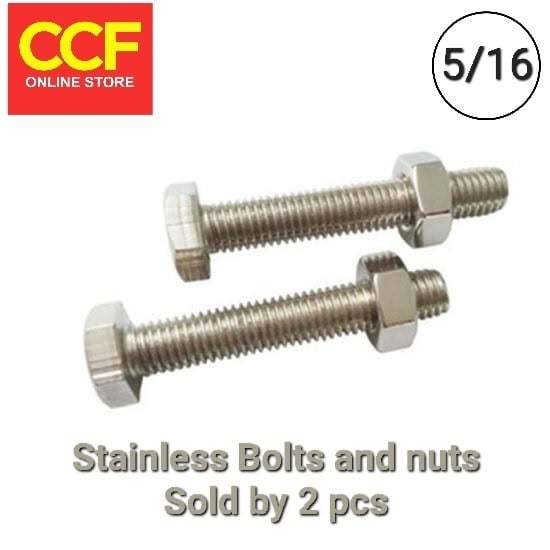 Stainless Bolt Bolts Nut Nuts Washer 5/16 inch Hexagonal Capscrew (sold