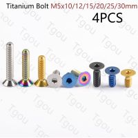 สลักเกลียวไทเทเนียม Tgou M5x10/12/15/20/25/30Mm Hex Flat Countersunk สำหรับจักรยานหัวสกรู4ชิ้น