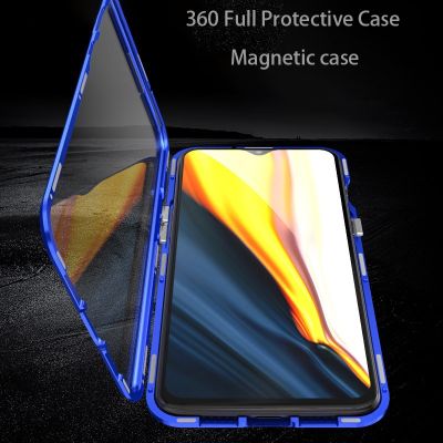 「Enjoy electronic」 Magnetic Clear For Oneplus 9 Pro 8t 7 Pro 7T Nord N10 N100 5g Case Phone Cover Metal Bumper Double-Sided Glass  Fundas Coque