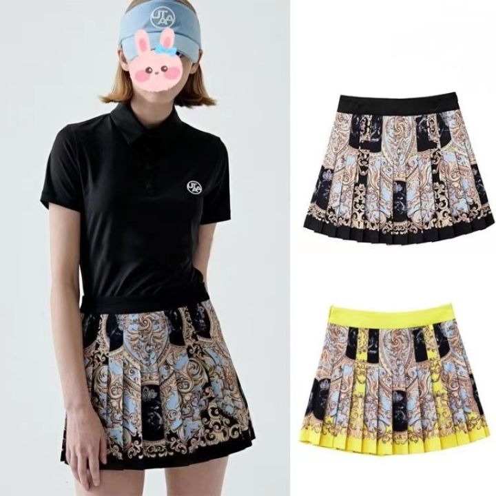 2023-new-utaa-golf-pleated-skirt-women-39-s-high-waist-slim-a-line-skirt-personalized-print-casual-fashion-golf-sports-skirt