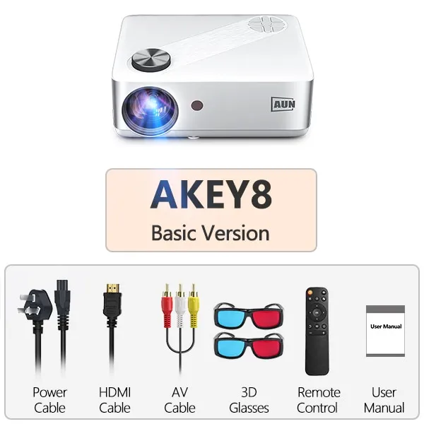 AUN AKEY8 Full HD Projector Android 9 Home Theater Video Projector 4K
