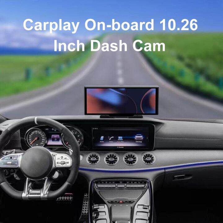 10-26-dvr-ติดรถยนต์แอลซีดีหน้าจอสัมผัสไร้สาย-carplay-android-เครื่องบันทึกการไดร์ฟยานพาหนะอัตโนมัติสนับสนุน-tf-256gb-รองรับบลูทูธ