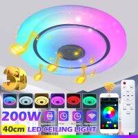 AC180-265V 200W RGB Dimmable Music Ceiling Lamp Remote&amp;APP Control Ceiling Lights for Home bluetooth Speaker Lighting