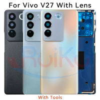 Ori สำหรับ Vivo V27ฝาครอบแบตเตอรี่ประตูด้านหลังสำหรับ Vivo V27 V2231 V2246แบตเตอรี่ประตูอะไหล่เลนส์กล้อง