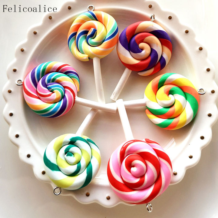 50pcs-spiral-rainbow-polymer-clay-cabochons-beauty-kawaii-lollipop-candy-charms-flatback-pendant-for-diy-phone-decoration