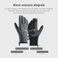 Winter Windproof Skiing Gloves Men Sports Fishing Driving Motorcycle Gloves Touch Screen Non-slip Warm Cycling Gloves