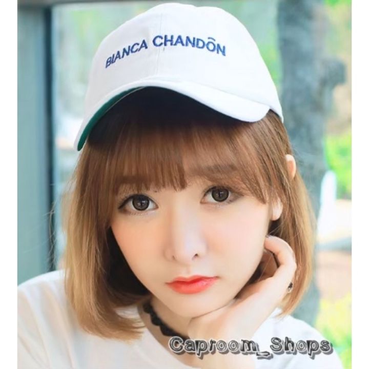 cap-bianca-chandon-หมวกแก็ป-หมวกลายปัก-หมวกแฟชั่น-สไตล์เกาหลี-ราคาถูก-พร้อมส่ง