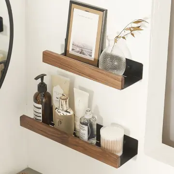 Solid wood shelf, non-perforated shelf, bathroom toilet wall-mounted  triangular waterproof storage rack