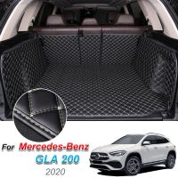 เสื่อท้ายรถหนังสำหรับ Mercedes-Benz GLA 200 2020แผ่นปูพื้นท้ายรถถาดพรมอุปกรณ์เสริมไลเนอร์กระบะ