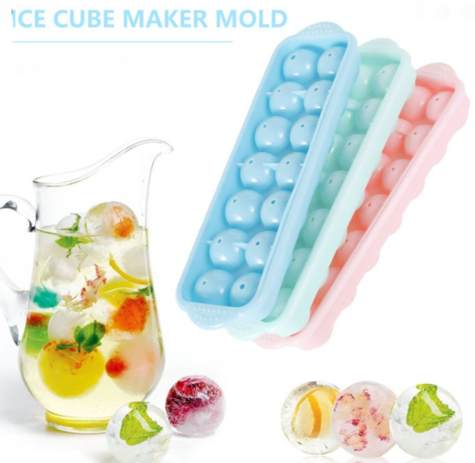 Plastic Molds Ice Tray 14 Grid 3D Round Ice Molds Home Bar Party Use Round  Ball Ice Cube Makers Kitchen DIY Ice Cream Moulds - Price history & Review