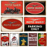 Moto Guzzi สำหรับโรงรถแผ่นป้ายโลหะ Vintage Wall โปสเตอร์ Vintage Retro Room บ้านอุตสาหกรรมแขวน Decor Art ดีบุกป้าย  （Stock size: 20cm * 30cm）