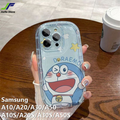 JieFie เคสนิ่มใสป้องกันการตกสำหรับ Samsung Galaxy A10S / A20S / A30S / A50S / A10 / A20 / A30/A50เคสคู่รูปการ์ตูนโดราเอมอนน่ารักเคสโทรศัพท์