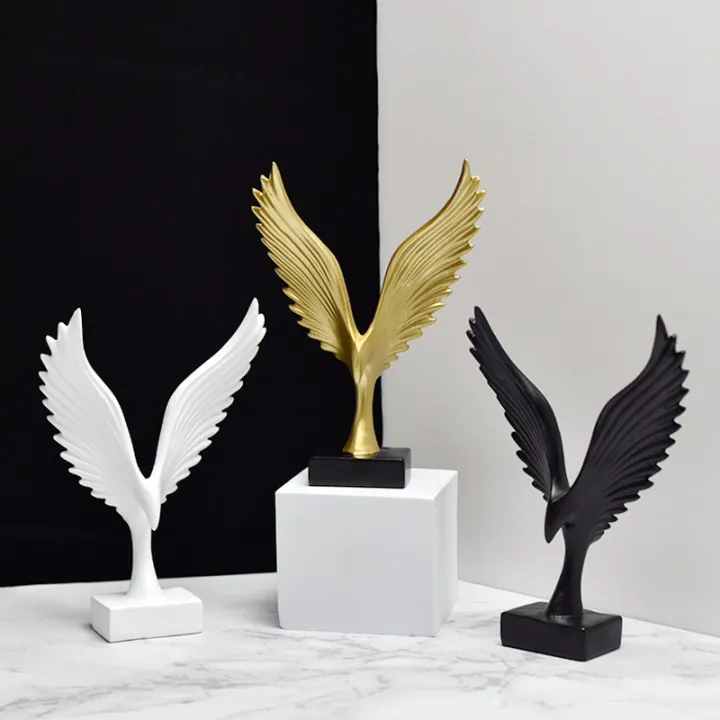 Modern Home Decor Gold Wings Statues And Sculptures Living Room Figurines For Interior Ornaments Art Decoration Accessories Lazada Vn - What Is Home Decor Accessories
