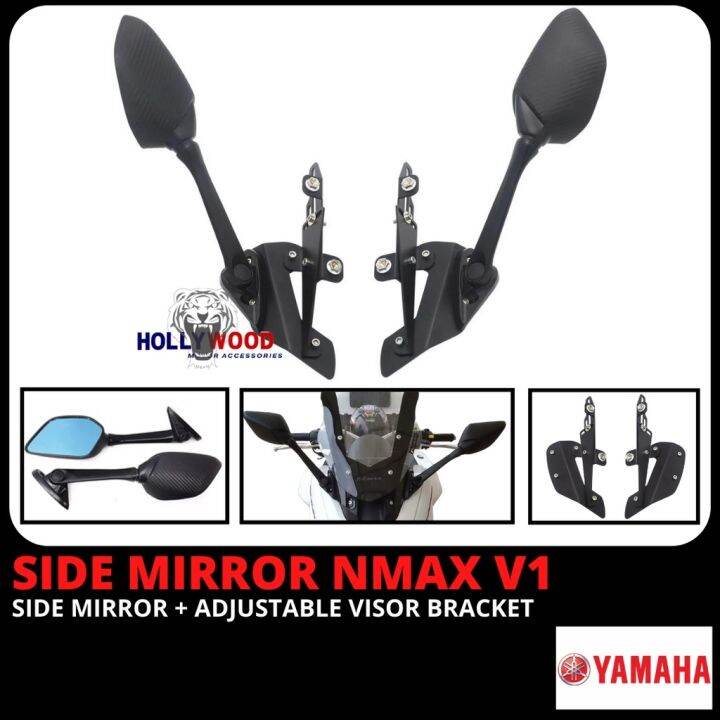 YAMAHA NMAX / NMAX155 (V1) MODIFY FRONT FAIRING SIDE MIRROR BRACKET ADJUSTABLE VISOR