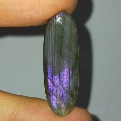 พลอย ลาบราโดไรท์ ธรรมชาติ แท้ หินพ่อมด ( Natural Purple Flash Labradorite ) หนัก 19.72 กะรัต