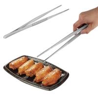 【DT】16/20/25/30cm Toothed Tweezers Stainless Steel Long Food Tongs Barbecue BBQ Tool