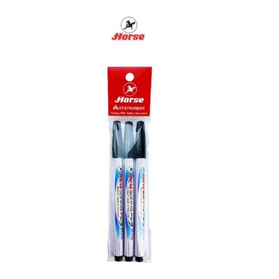 Horse ตราม้า ปากกาเมจิก (ปากกาสีน้ำ)  H-110 หมึกสีดำ บรรจุ 3 ด้าม/แพ็ค จำนวน 1แพ็ค