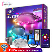 TUYA RGB ไฟ LED แถบที่มีการควบคุมเสียง16.432.849.265.6FT สมาร์ทที่มีความยืดหยุ่นกันน้ำไฟ Led แถบสำหรับห้องคริสต์มาส