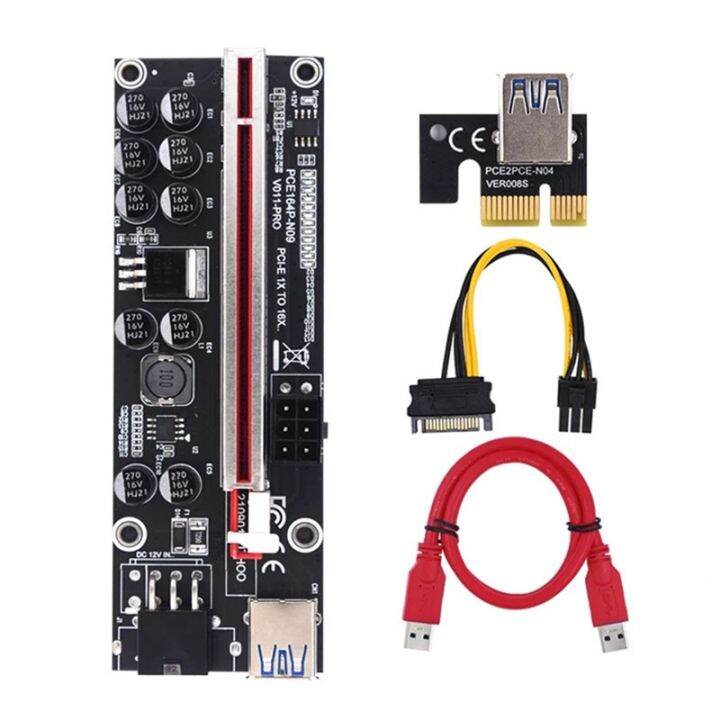 pcie-riser-011-v011pro-pci-e-express-pci-e-16x-riser-video-card-riser-gpu-dual-6pin-adapter-graphics-card-for-mining