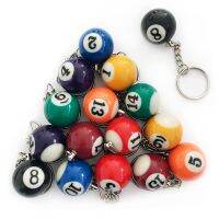 Colorful Billiard Ball Keychain Set 32 Pcs, Key Chain Balls Eightball Billar Chains Accessories