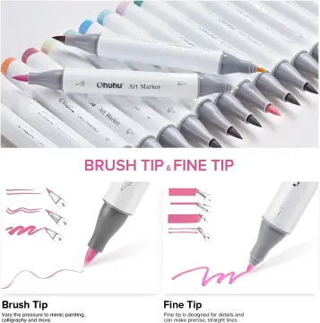 Ohuhu Dual Tips Alcohol Art Markers - Brush & Fine (48/120 Colors