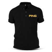 ✁┋❍ เสื้อโปโลแขนสั้น พิมพ์ลาย PING สไตล์สปอร์ต สําหรับผู้ชาย