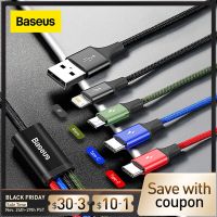 yqcx001 sell well - / Baseus 3 in 1 USB Cable Type C Cable for Samsung S20 Xiaomi Mi 9 4 in 1 Cable for iPhone 12 X 11 Pro Max Charger Micro USB Cable