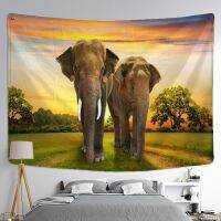 Elephant Animal Landscape Tapestry Scenery Wall Hanging Hippie Bedspread Bohemian Psychedelic Tapiz Witchcraft Home Decor