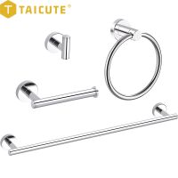 TAICUTE Towel Holder Ring Sets Wall Mount Toilet Paper Roll Holder Stainless Steel Bathroom Accessories Sets Toilet Roll Holders