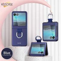 KISSCASE เคสโทรศัพท์เคลือบบางเฉียบหรูหราพร้อมที่ใส่แหวนใส่นิ้วสำหรับ Motorola Razr 40เคสเคสพีซีแบบหนาพิเศษ Moto Razr 40ฝาครอบกันกระแทกแบบพิเศษ