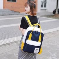 กระเป๋าเป้สองสี กระเป๋าเป้แฟชั่น Two-color bag  เป้แคนวาส เป้แฟชั่น กระเป๋าเป้สะพายหลัง เป้ผู้หญิง กระเป๋าเป้สไตล์ญี่ปุ่น Anello