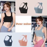 Back fashion sports underwear womens shockproof running mesh breathable gathered y back cross