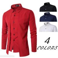 CODHuan Jian KURTA VIRAL2023 mens fashion Jacquard long-sleeved T-shirt shirt Kemeja