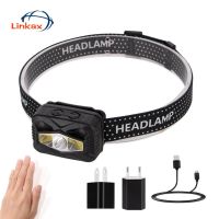 COB LED Head Lamp Motion Sensor Ultra Bright Hard Hat Head Light Powerful Headlight USB Rechargeable Outdoor Hunting Flashlight