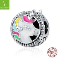 [COD] hot s925 silver beads unicorn ladies bracelet accessories large hole loose SCC362