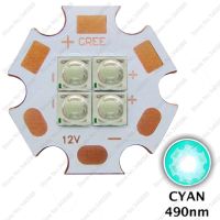 10ชิ้นล็อต3V12V epileds 3535 4ชิป4-LEDs 4-18W high Power Plant Grow LED EM 490nm สีฟ้า20มม. ทองแดง PCB