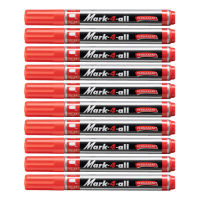 STABILO Mark 4 all 651 ปากกา ปากกาเคมีอเนกประสงค์ หัวกลม (กลิ่นไม่ฉุน) จำนวน 10 ด้าม - สีแดง