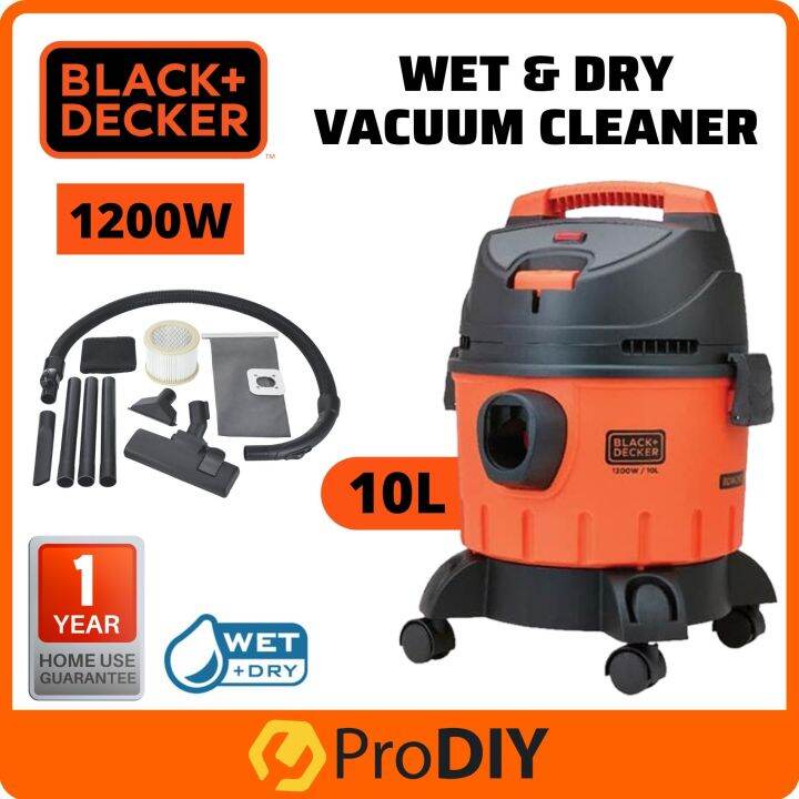 BLACK & DECKER BDWD10 Wet & Dry Vacuum Cleaner Blower 1200W 10L ...