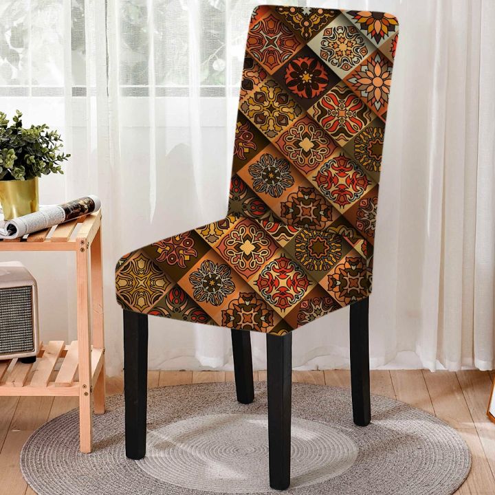 bohemia-style-plaid-mandala-print-spandex-seat-cover-stretch-anti-dirty-one-piece-dining-chair-cover-for-wedding-restaurant