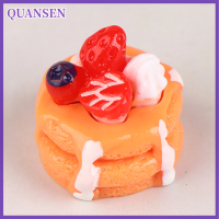 QUANSEN 5ชิ้นจำลองเค้กขนมหวานของเล่นอาหารบ้านตุ๊กตาอุปกรณ์ตกแต่งบ้านตุ๊กตาของเล่นแกล้งเล่น5ชิ้น