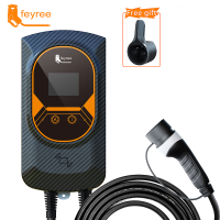 Feyree EV Charger Type2 16A 32A EVSE Wallbox พร้อม IEC62196-2อะแดปเตอร์7.6KW 11KW 22KW Wallmount สถานีชาร์จ5M สายสำหรับยานพาหนะไฟฟ้า