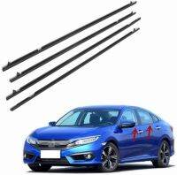 Honda Civic [2016  2017 2018 2019 2020  FC Weatherstrip Window Seal, Chrome Door Outside Trim Seal Belt for Civic, Black