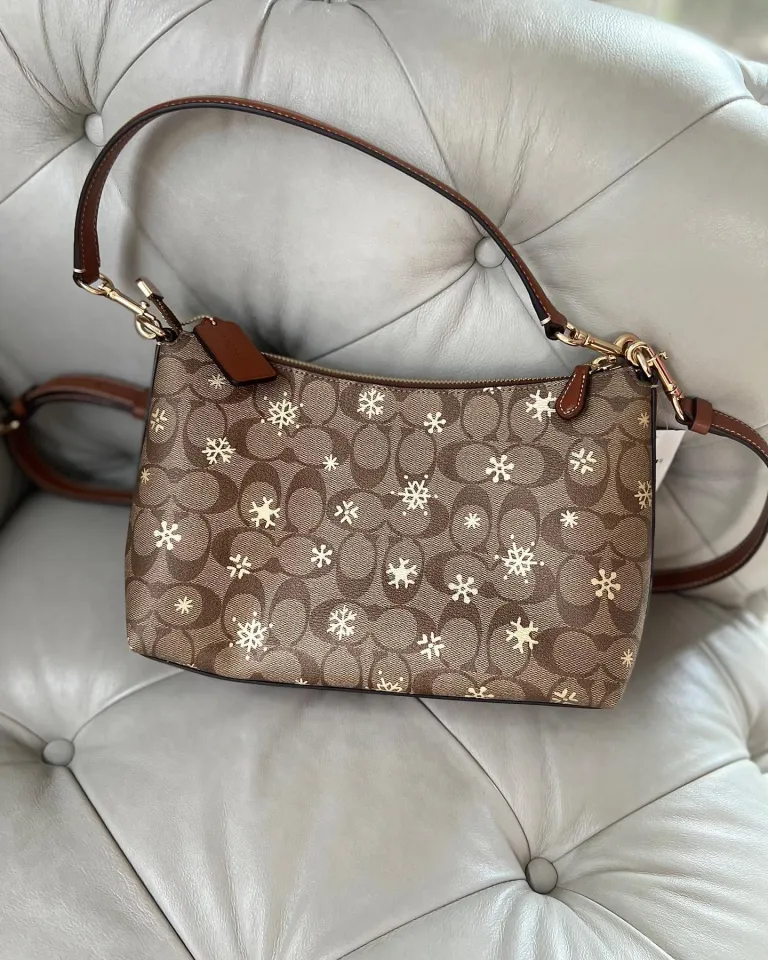 Coach Clara Shoulder Bag In Signature Canvas With Snowflake Print