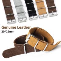 ✉☄♧ One Piece Suede Genuine Leather Watch Strap Band 20mm 22mm Soft Bracelet Wrist Belt Black Gray for Samsung Men Women Wrap Around