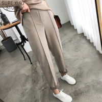 Thicken Women Pencil Pants 2022 Spring Winter Plus Size OL Style Wool Female Work Suit Pant Loose Female Trousers Capris 6648 50