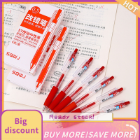 ?【Lowest price】Qearl ปากกาเจลแบบกดสีแดงปากกามาร์กเกอร์ปากกาเจลมาตรฐานใหม่เครื่องเขียนอุปกรณ์การเรียนน่ารักสมุดระบายสี